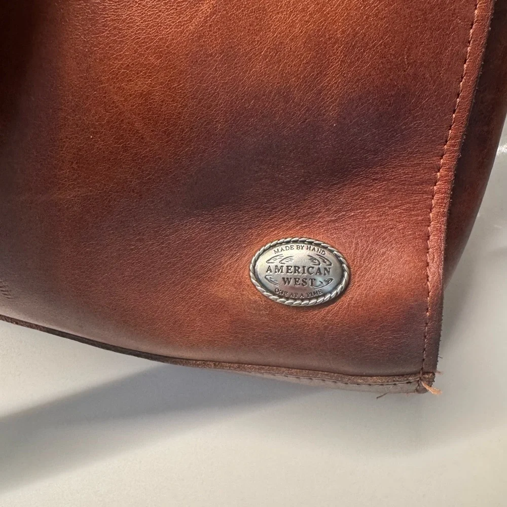 American West handmade Leather Studded bag